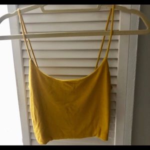 cute yellow cropped tank top